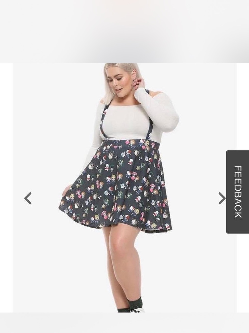 Plus Size Black Sanrio x My hero academia Suspender Skirt